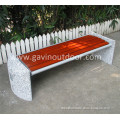 Outdoor concrete bench for park stone and wood bench